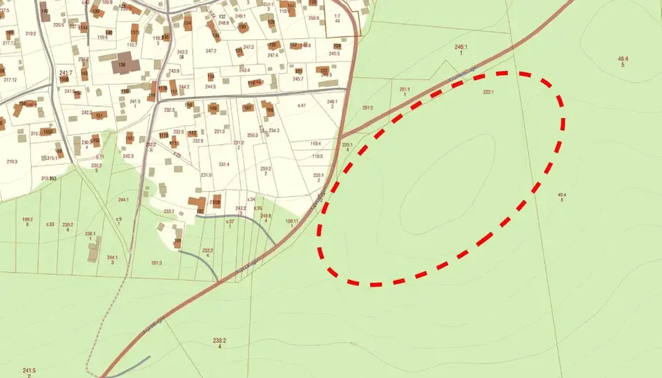 Kartbild över Hansjö 222:1.